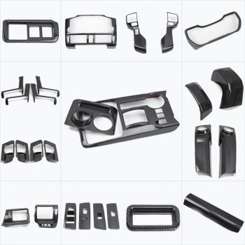 Full interior set blacked out and CF overlay trims Toyota 4Runner 2010-2024