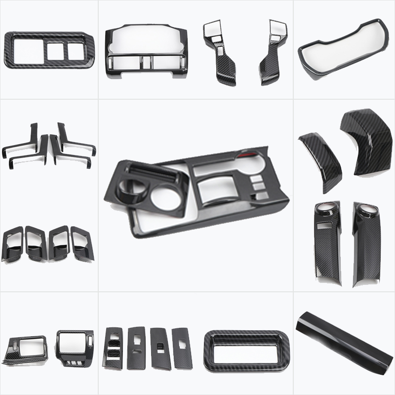 Full interior set blacked out and CF overlay trims Toyota 4Runner 2010-2024