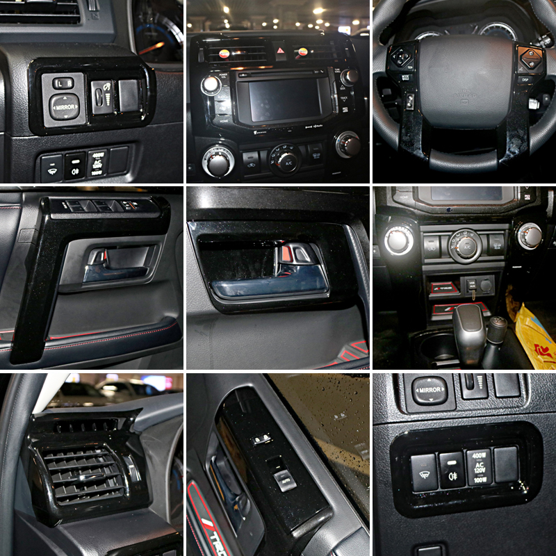 Full interior set blacked out and CF overlay trims Toyota 4Runner 2010-2024