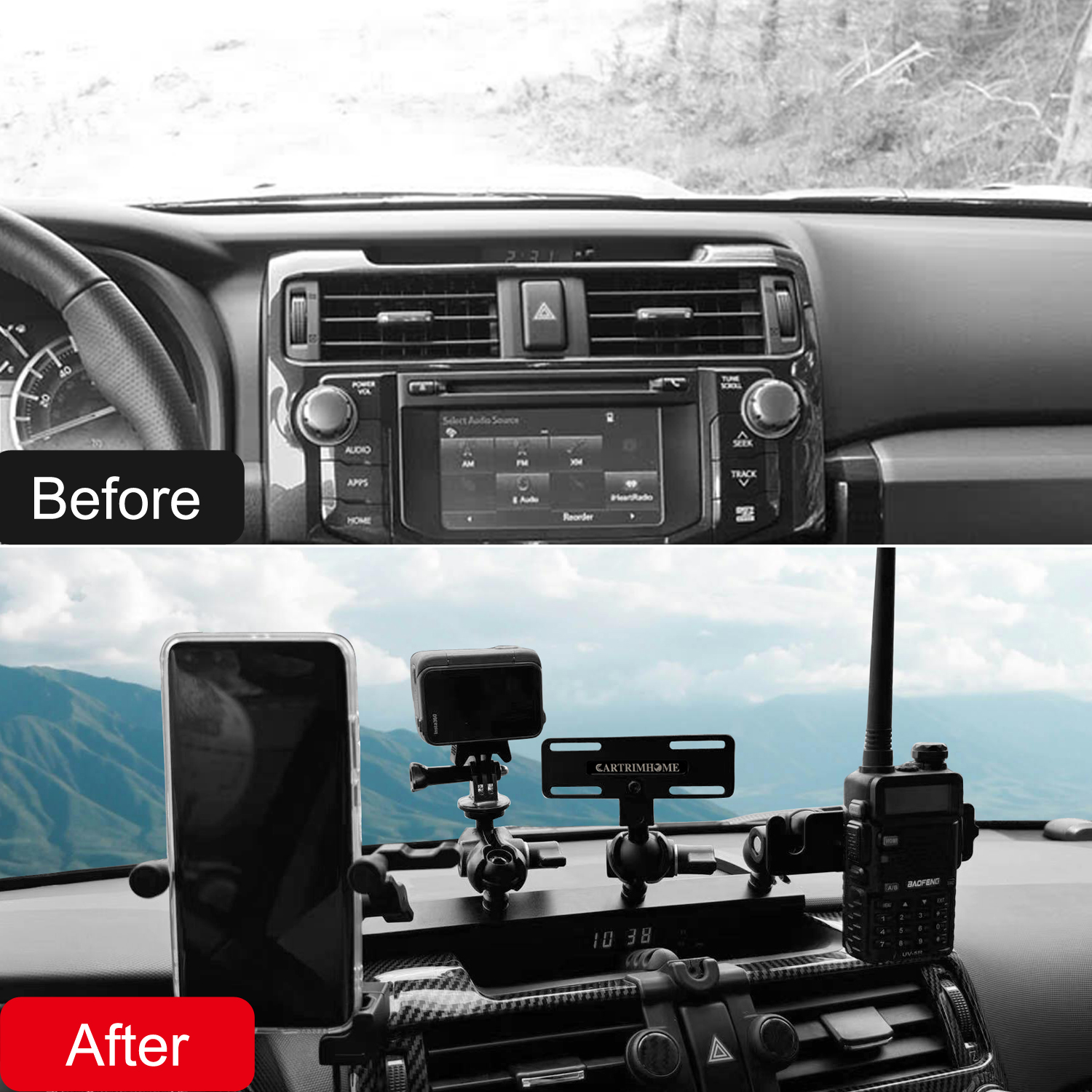 Not suitable for T12!!! Central Control Multifunctional Integrated Bracket  For Toyota 4Runner 2010-2024